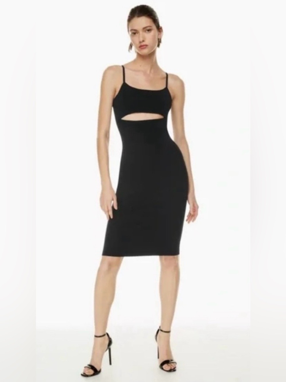 Aritzia Babaton Fissure Sculpt Cut Out Dress Black Size Large
